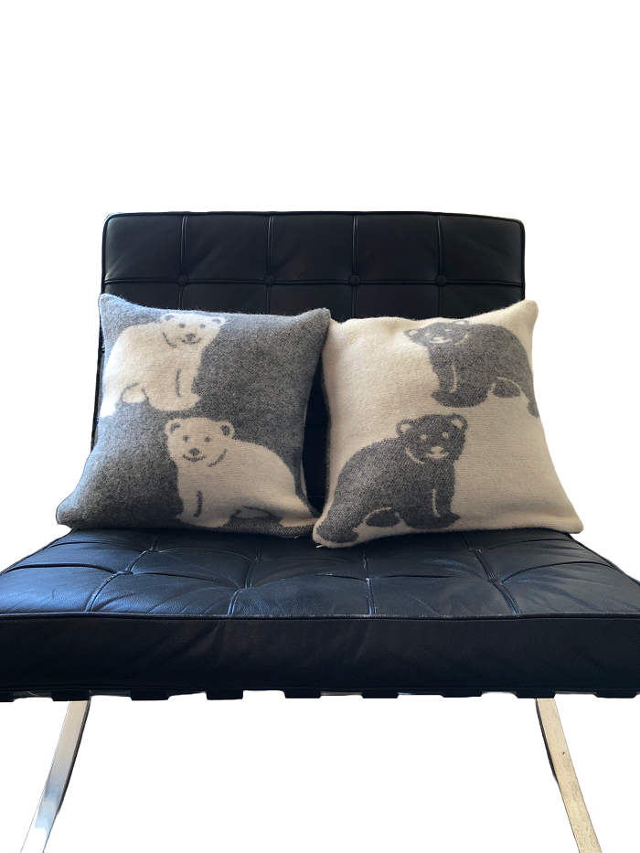 Heimdall Norway - pute ull - isbjørn motiv - grå nature