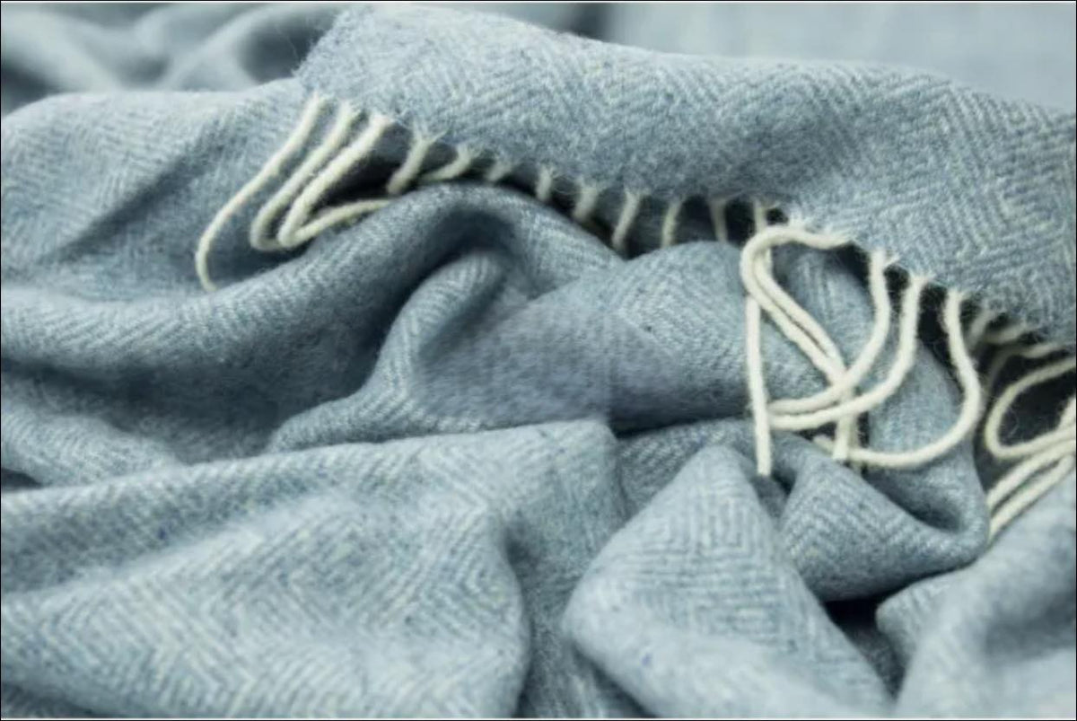 Heimdall Norway - large blanket in merino wool - Stavern - light blue