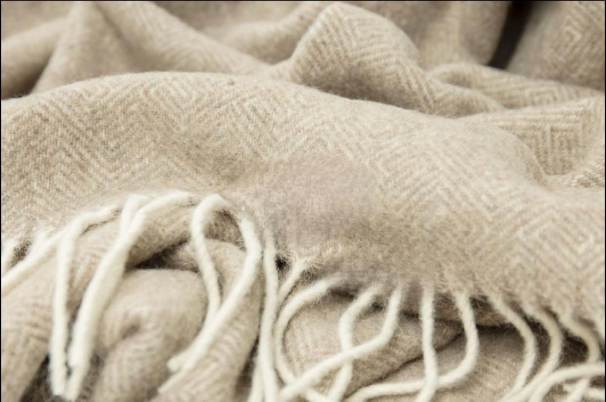Heimdall Norway - large blanket in merino wool - Stavern - light brown