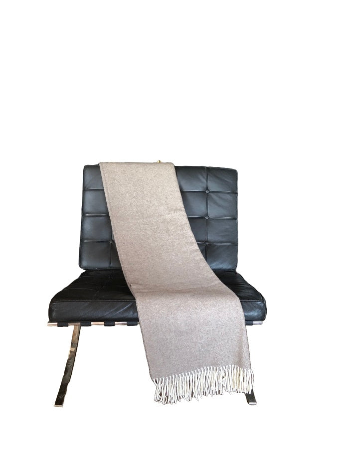 Heimdall Norway - large blanket in merino wool - Stavern - light brown