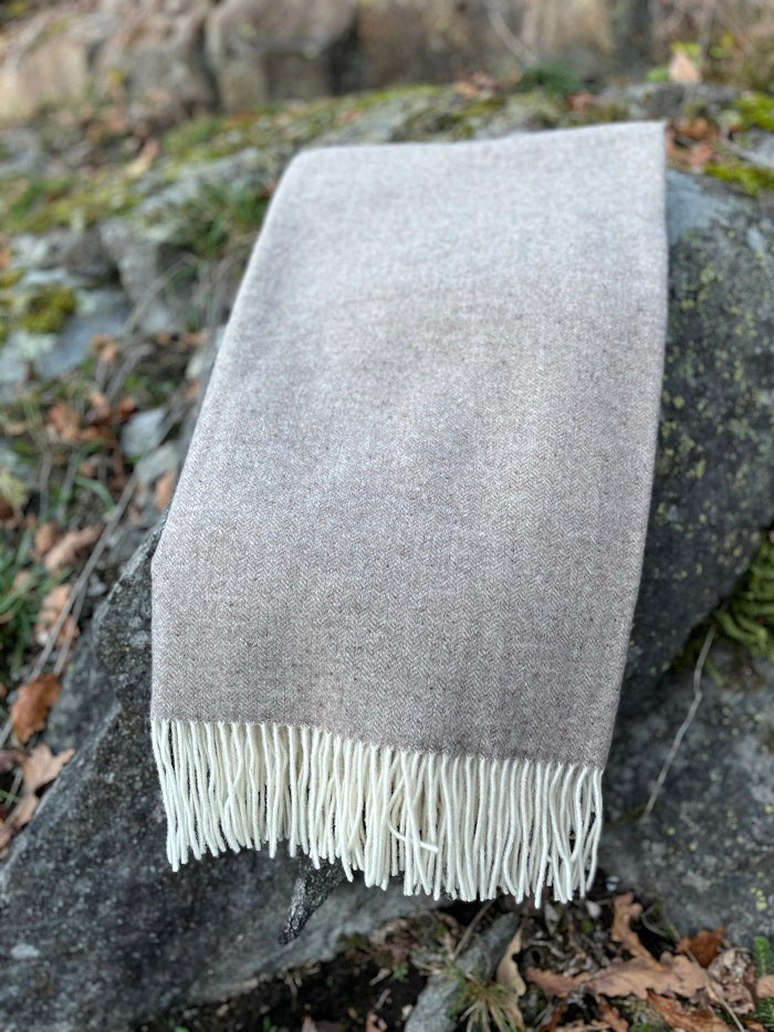 Heimdall Norway - stort pledd i cashmere - merino ull - Frogner - brun