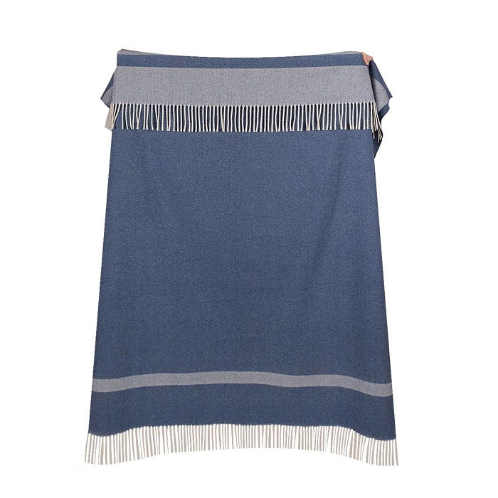 Heimdall Norway - stort ullpledd - brevik - denim blue