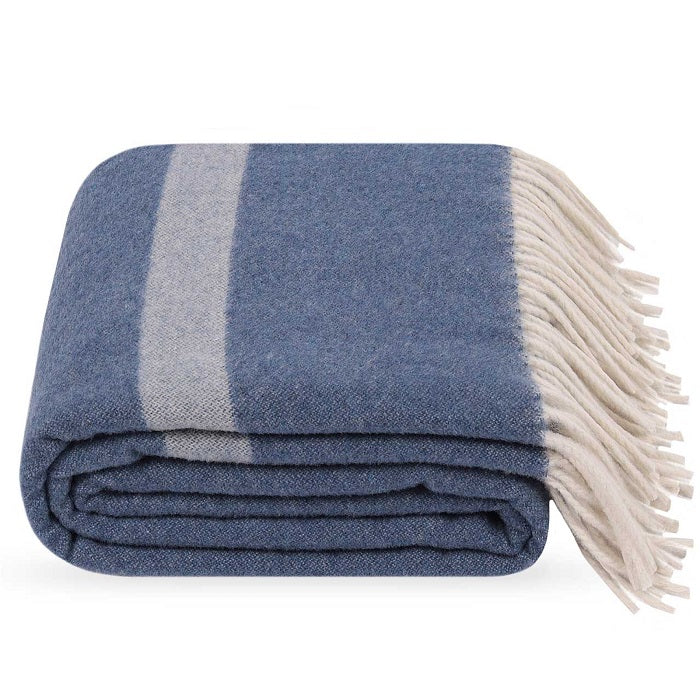 Heimdall Norway - stort ullpledd - brevik - denim blue