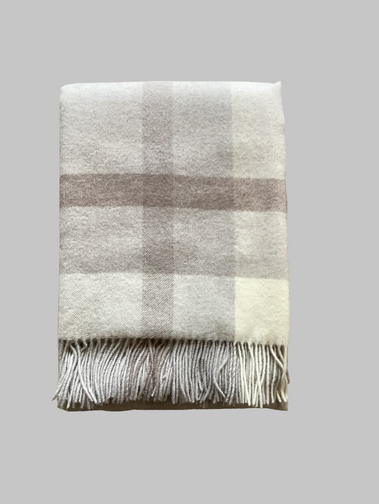 Heimdall Norway - stort pledd i cashmere - merino ull - Briskeby - beige