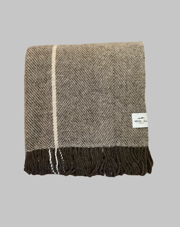 HEIMDALL NORWAY BLANKET - FINSE - 100% PURE NEW WOOL - BEIGE