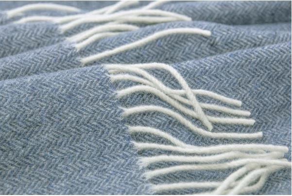 Heimdall Norway - large cashmere throw - merino wool - Frogner - light blue