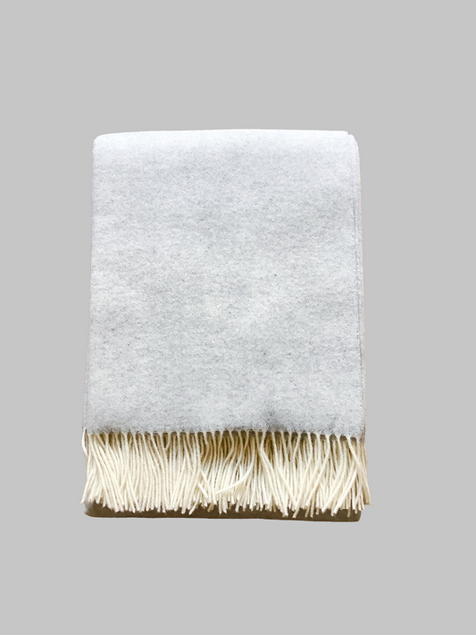 Heimdall Norway - large cashmere blanket - merino wool - Frogner - light gray