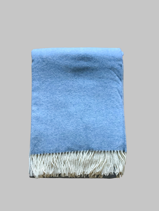 Heimdall Norway - stort pledd i cashmere - merino ull - Frogner - light blue