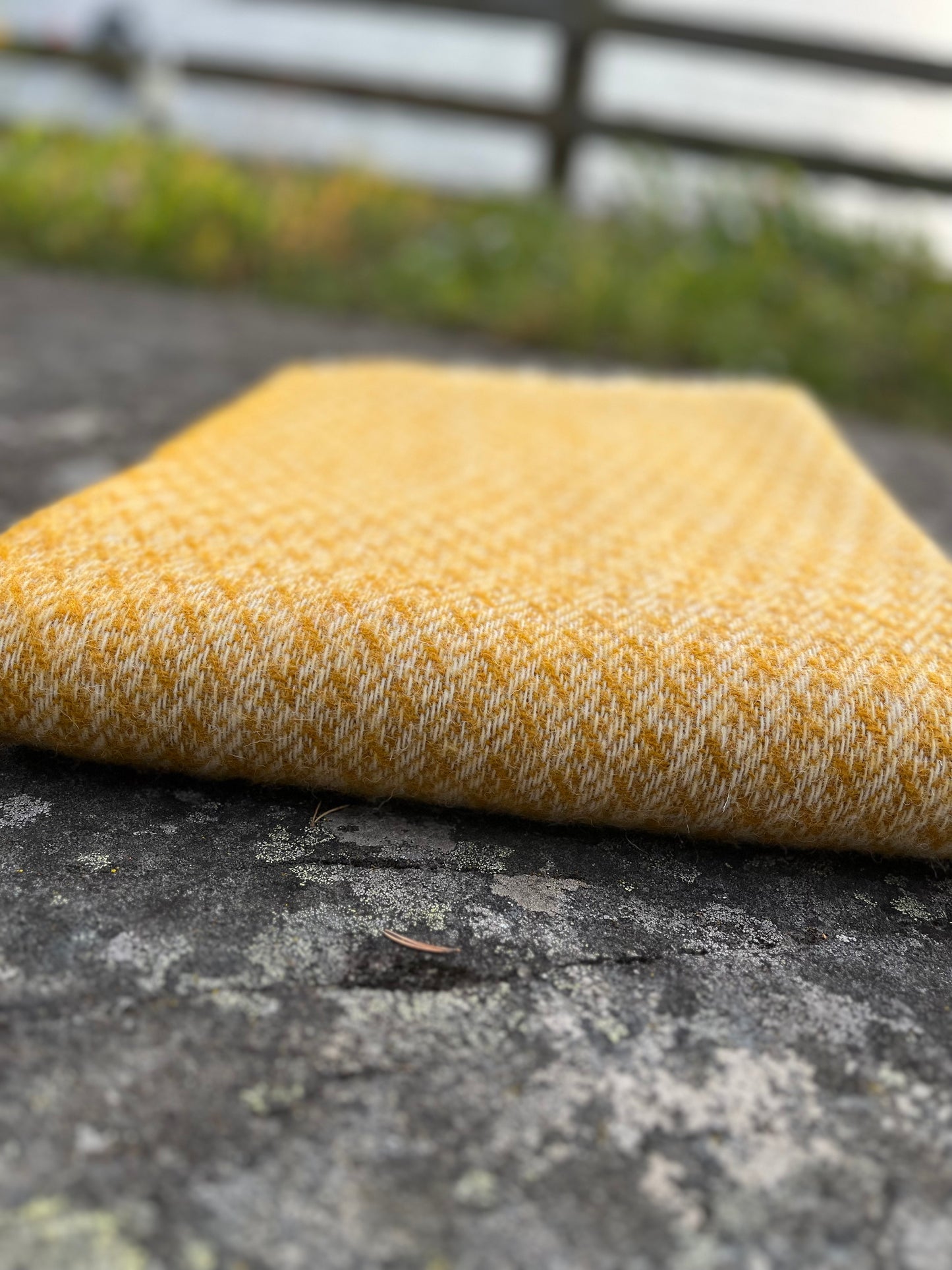 HEIMDALL NORWAY BLANKET - HALLINGDAL - 100% PURE NEW WOOL - MUSTARD YELLOW