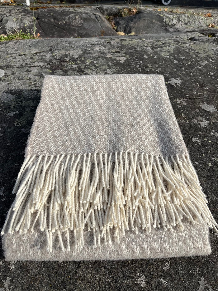 HEIMDALL NORWAY BLANKET - HALLINGDAL - 100% PURE NEW WOOL - MELANGE NATURE