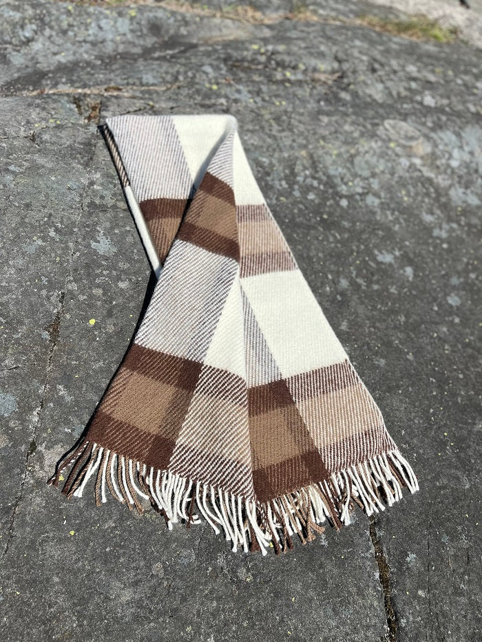 HEIMDALL NORWAY PLEDD - HAUGASTØL - 100% PURE NEW WOOL - OFF WHITE - BROWN