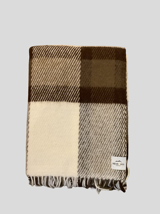 Heimdall Norway - stort ullpledd - Haugastøl- off white - brun
