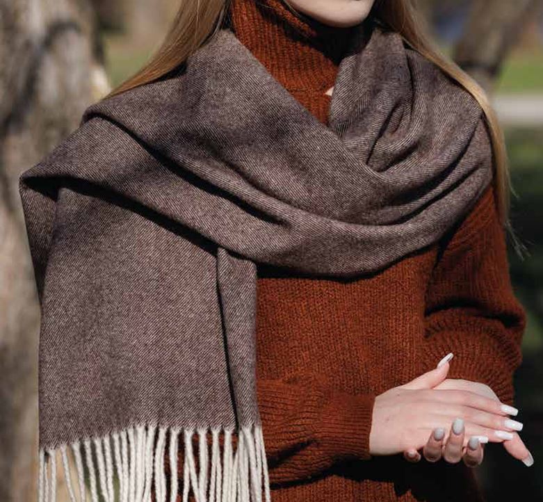 Heimdall Norway - cashmere - merino - skjerf - skarpsno - brun