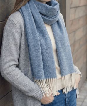 Heimdall Norway - cashmere - merino - skjerf - skarpsno - light blue