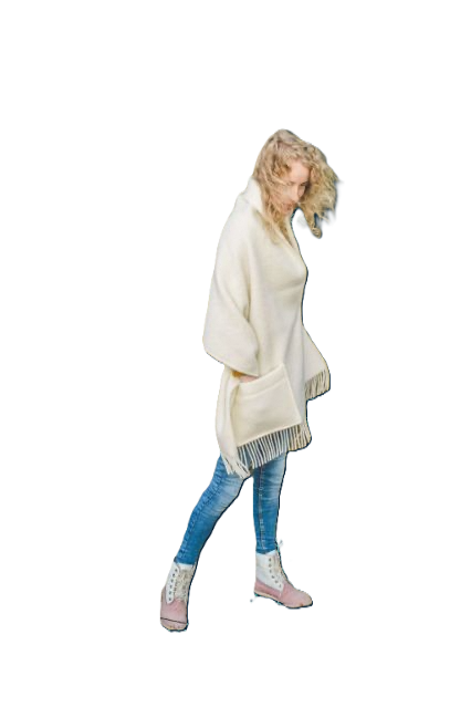 Heimdall Norway - poncho - skjerf m/lommer - embla - off white