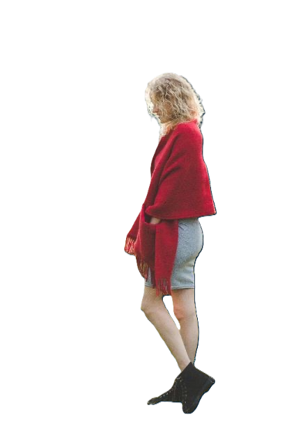 Heimdall Norway - poncho - skjerf m/lommer - embla - red