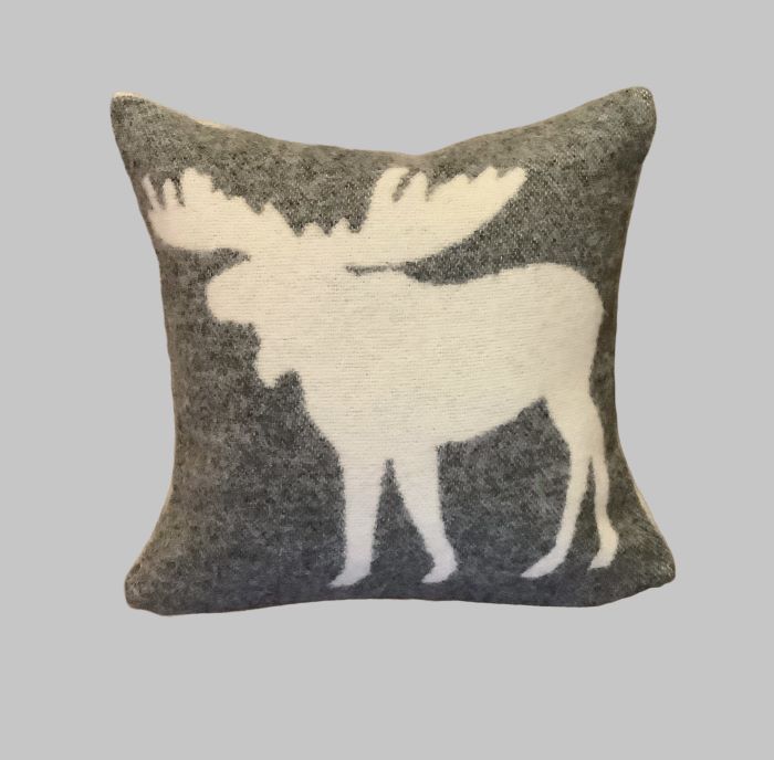 Heimdall Norway - pute ull - elg motiv - grå nature