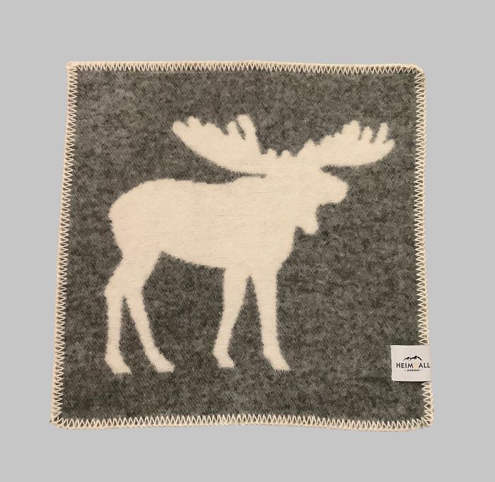 Heimdall Norway - sitteunderlag ull - elg motiv - grå nature