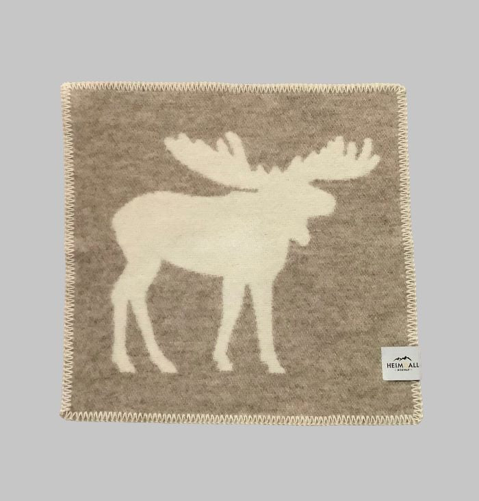 Heimdall Norway - sitteunderlag ull - elg motiv - beige natur