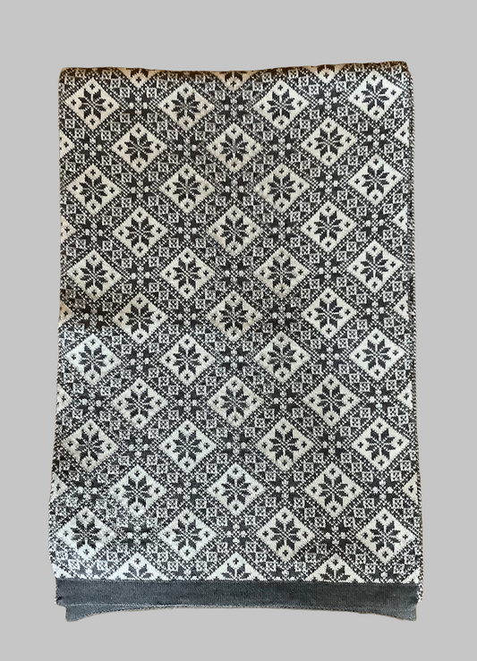 Heimdall Norway - scarf - snow crystal - merino - grey- white - unisex - one size
