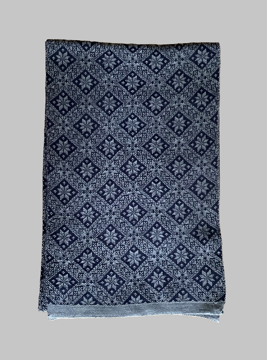 Heimdall Norway - scarf - snow crystal - merino - navy - grey - unisex - one size