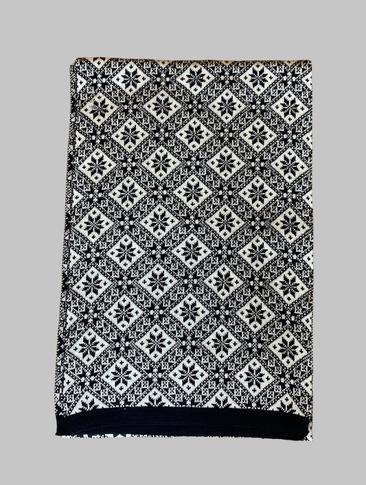 Heimdall Norway - scarf - snow crystal - merino - navy - white - unisex - one size