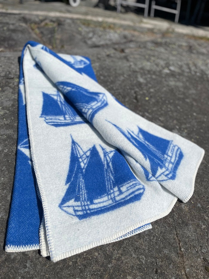 HEIMDALL NORWAY BLANKET - SKUTE - BLUE - WHITE