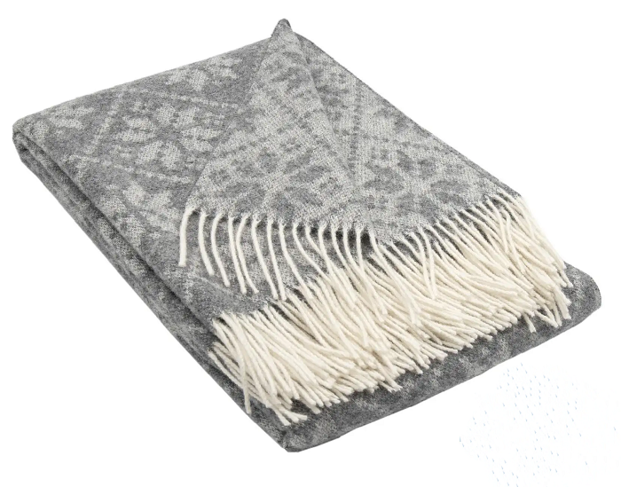 HEIMDALL NORWAY BLANKET - SNOW CRYSTAL - LIGHT GRAY