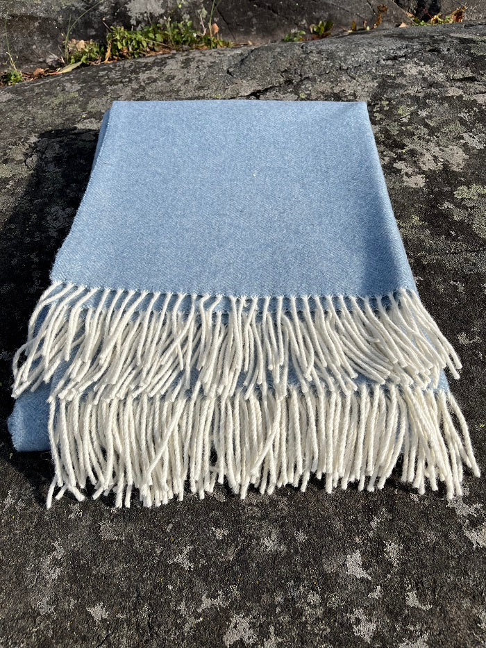 HEIMDALL NORWAY BLANKET - STAVERN - MERINO - LIGHT BLUE