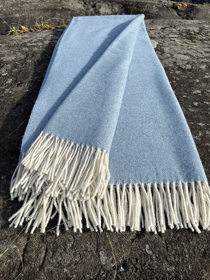 HEIMDALL NORWAY BLANKET - STAVERN - MERINO - LIGHT BLUE