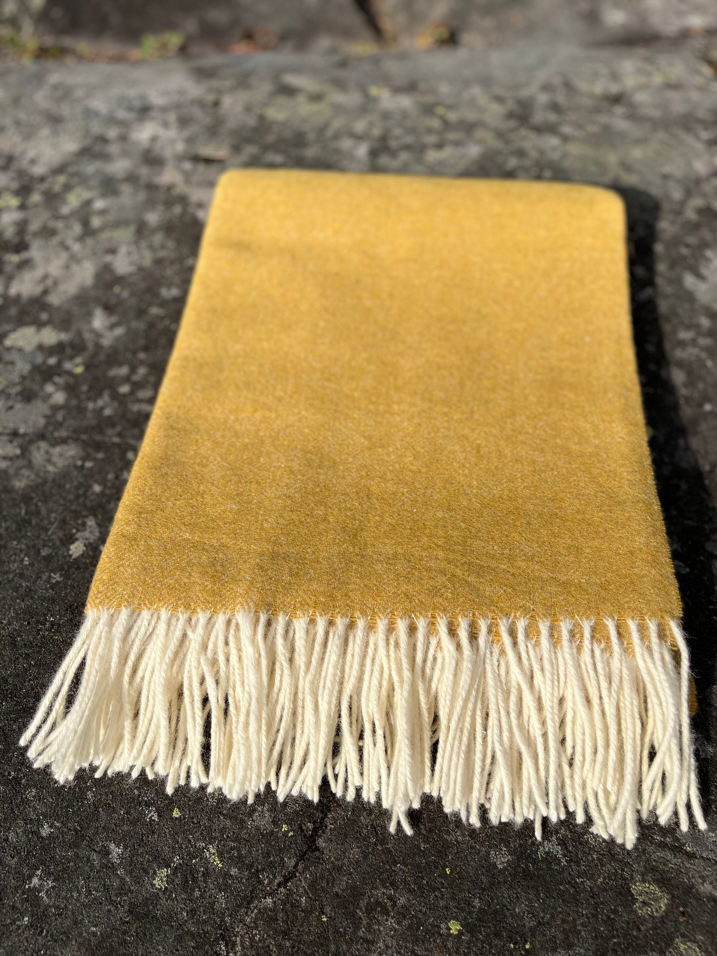 HEIMDALL NORWAY BLANKET - STAVERN - MERINO - MUSTARD YELLOW