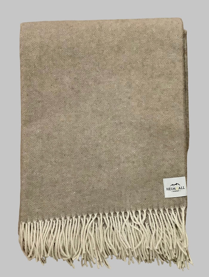 Heimdall Norway - stort pledd i merino ull - Stavern - lys brun